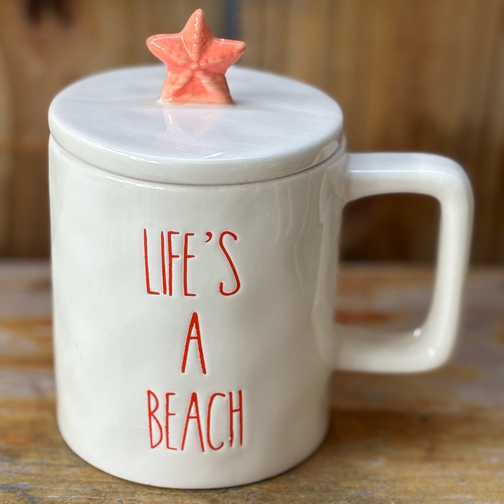 Blue Harbor 2022 Life’s A Beach Large Coffee Mug & Lid with Starfish 16oz